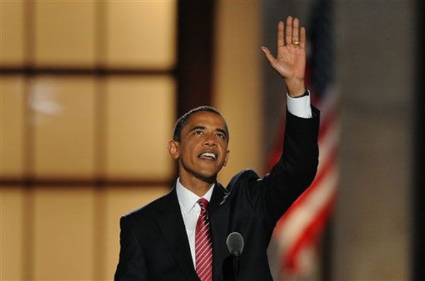Barack Obama, the Democratic nominee